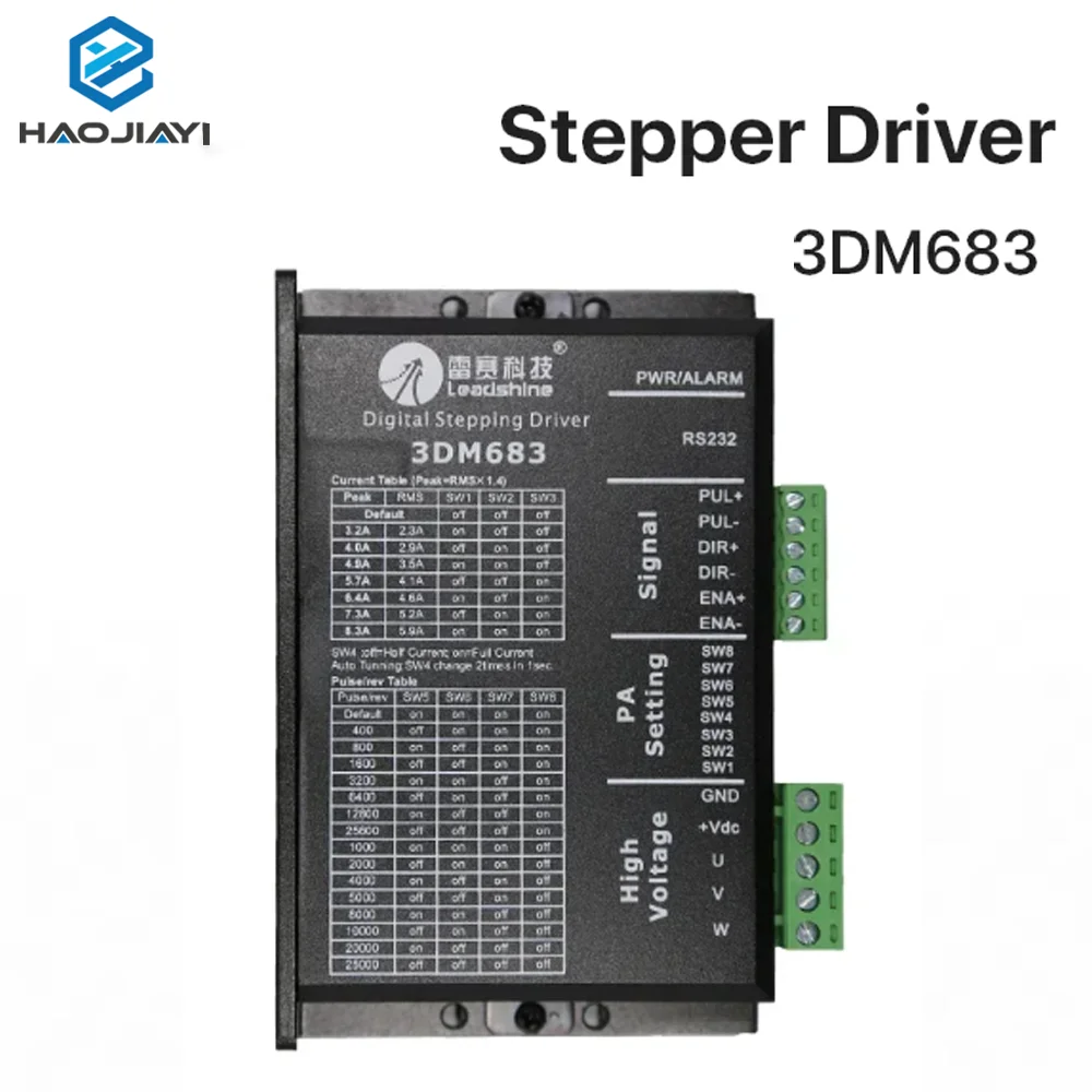 Leadshine 3DM683 Stepper Motor Driver 3 Phase 20-60VDC 0.5-8.3A Digital Driver for CNC Router Engraving Machine Control System