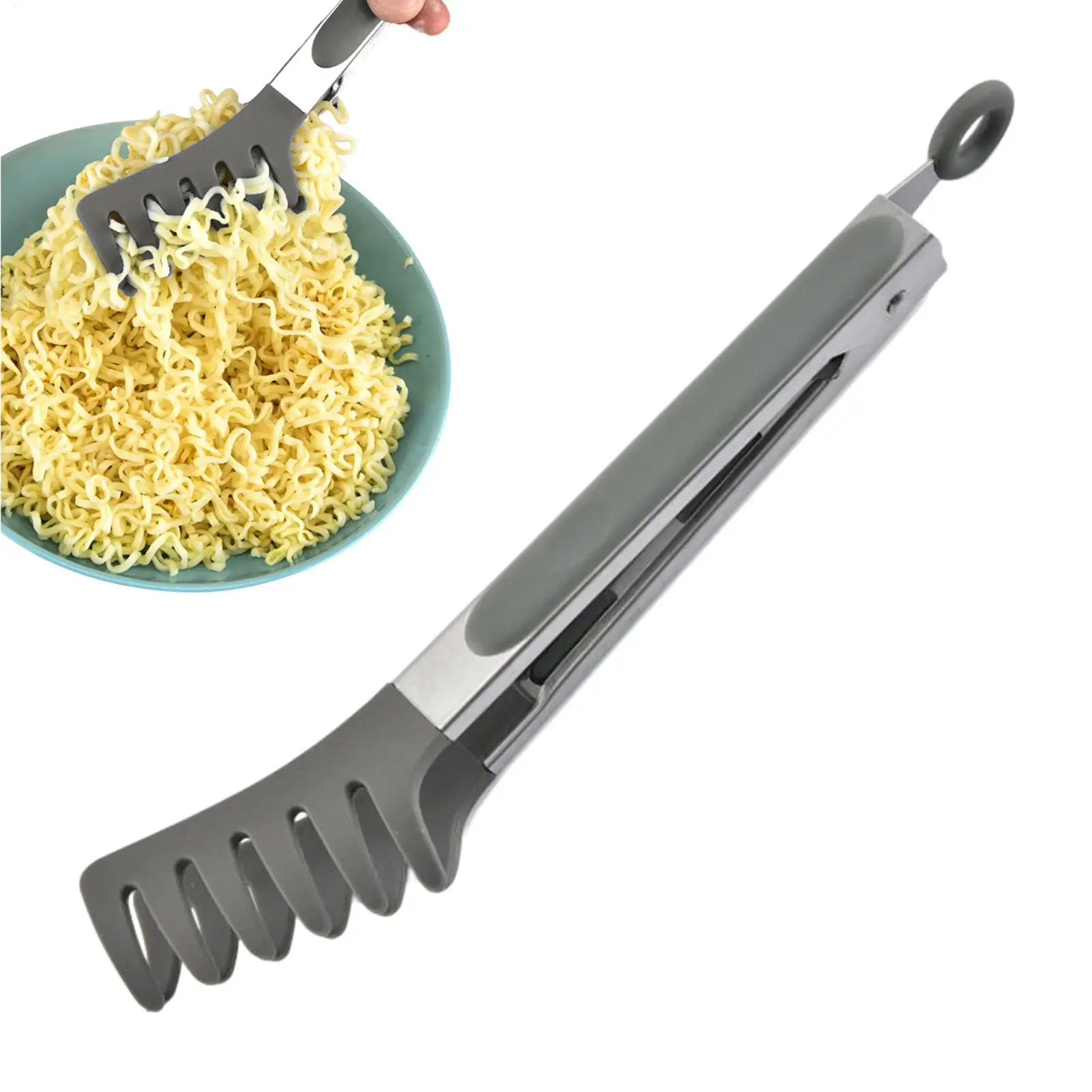 Pasta Tongs Silicone Tipped Tongs for Serving Food Pasta Server Non Slip Handle Spaghetti Server Cooking Tongs for Kitchen