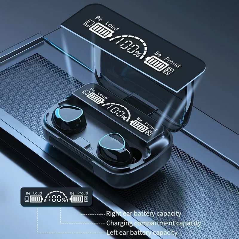 سماعات بلوتوث M10 Handfree LED ستيريو موسيقى سماعات أذن لاسلكية مقاومة للماء تنطبق على الهواتف الذكية