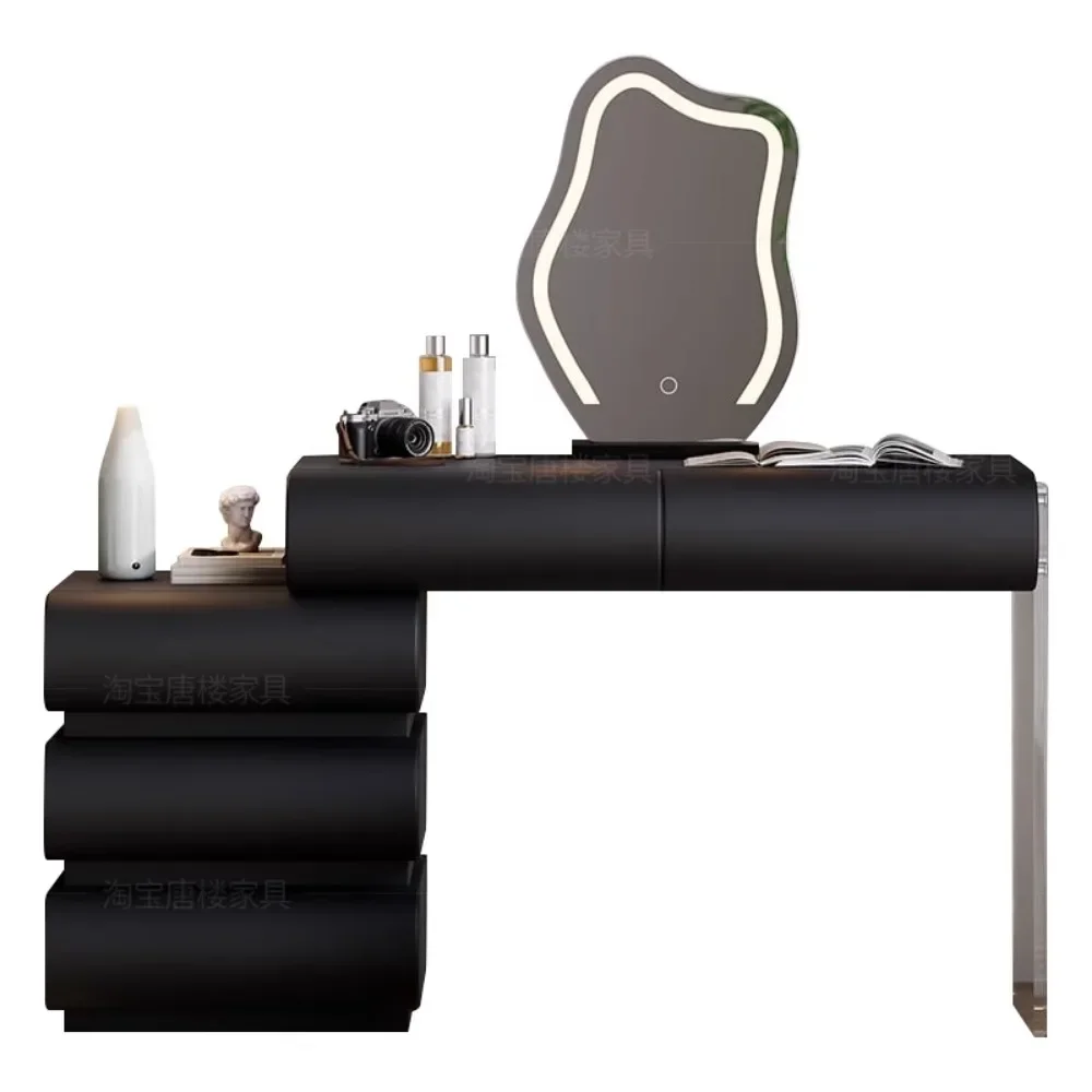 الحديثة للتمديد دولاب الزينة الفاخرة الأسود درج تخزين منضدة الزينة مرآة غرفة نوم Camas Y Muebles اكسسوارات المنزل #4
