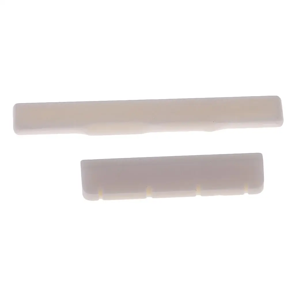 High Quality Buffalo Bone Saddle Nut Slotted for Ukulele 4-string Guitar White Carved Instrument Parts