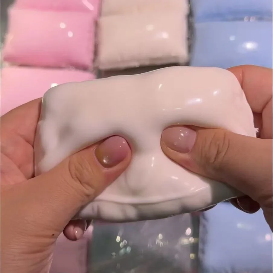 Pillow Squishy Stress Ball Fidget Toy Crunchy Squeeze Toy Round Blocks Filled ASMR Anti Stress Release Hand Relax Gift Toy image 4