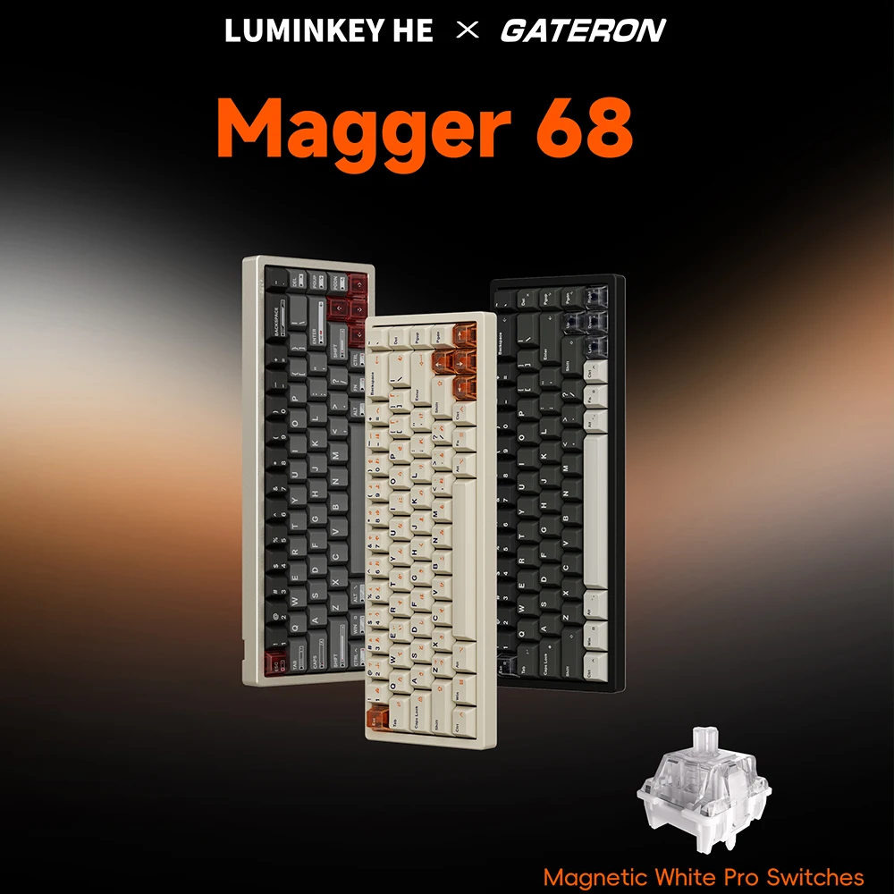 

Новая механическая клавиатура Luminkey Magger68 8K, магнитный переключатель, проводная игровая клавиатура с низкой задержкой, быстрый триггер, ПК, геймер, VALORANT