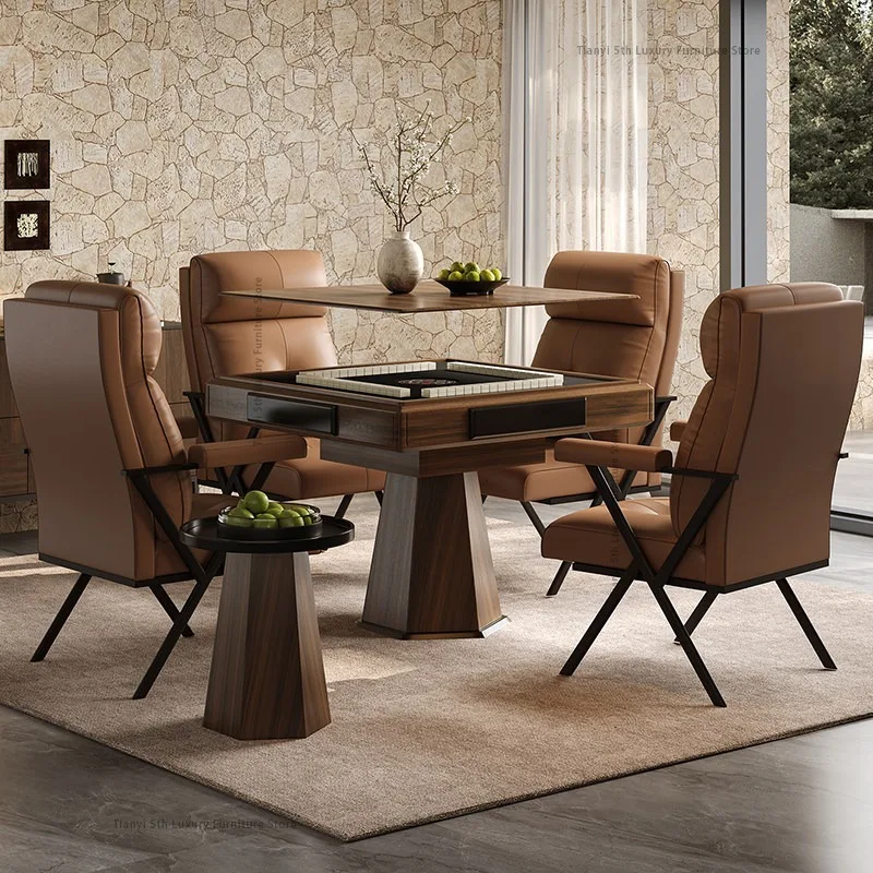 

Modern Retro Solid Wood Mahjong Table Nordic Luxury Automatic Multifunctional Electric Mahjong Machine Furniture طاولة طعام FYMT