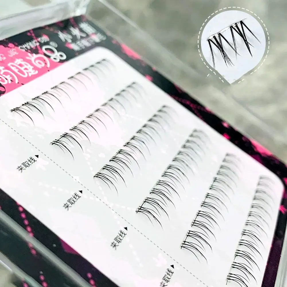 접착제 필요 없음 아이돌 인조 속눈썹 대용량 7-9mm 셀프 접착 속눈썹 DIY 속눈썹 연장 한국 메이크업 클러스터 속눈썹