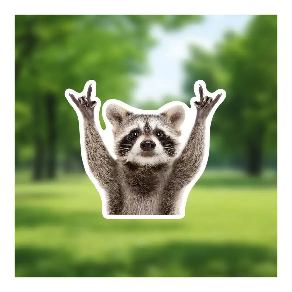 13Pcs Swinging Raccoon Vinyl Stickers Cute Car Decal for Laptop Wall Window Bumper q