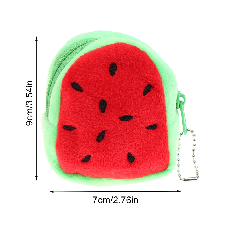 Saco De Armazenamento De Pelúcia Suave De Frutas Dos Desenhos Animados Zíper Tridimensional Carteira De Moedas Saco De Escola Pendurado Presentes de Férias Para Crianças Criativo