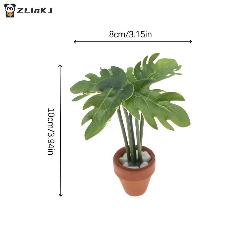 ▶ 1 個 1:12 ドールハウスシミュレーション緑の植物鉢植えモデル人形ホームリビングルームの装飾マイクロ風景庭のシーンの装飾品