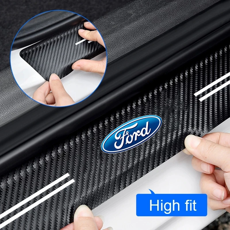 Car Door Sill Protector Stickers Anti-scratch Threshold Decal for Ford Fiesta Focus Fusion Explorer Escape Ranger Mondeo Transit