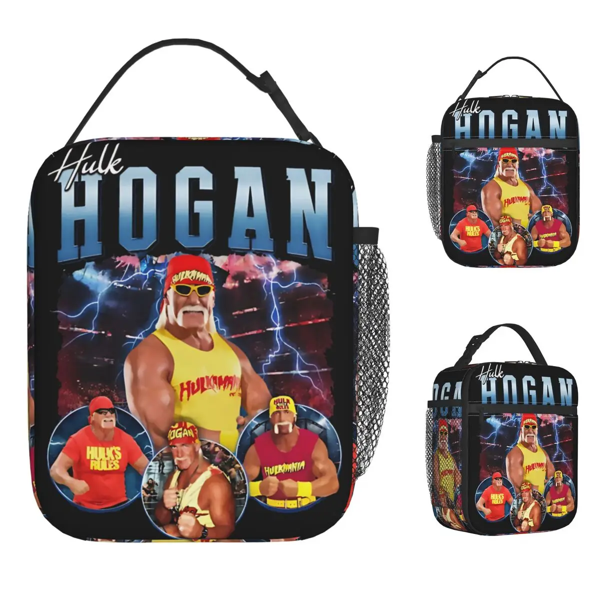 

Hulk Hogan Legend Memorial Wrestling Lunch Bag Convenient Lunch Box Retro Oxford Thermal Tote Handbags