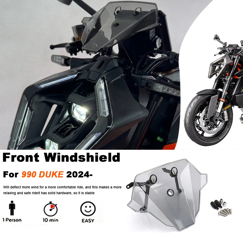 

For 990Duke DUKE 990 2024 2025 Motorcycle Accessories Deflector Wind Shield Fly Screen Front Windshield Fairing