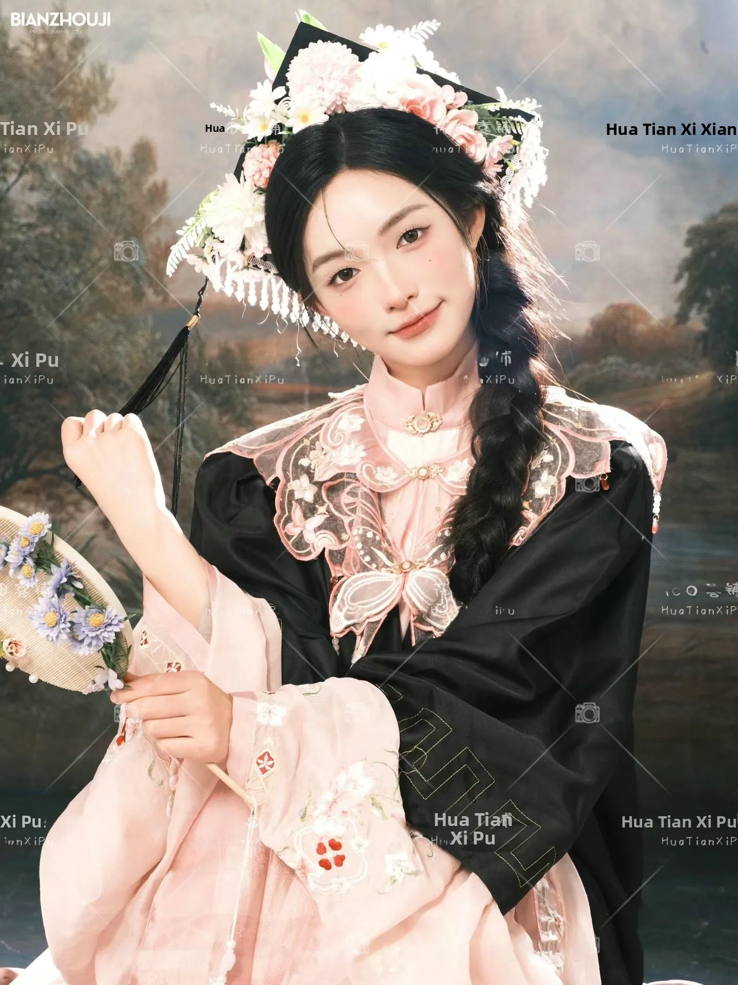 

New Style Hanfu Bachelor's Robe Floral Hairpin Photography Studio Graduation Photo Traditional Chinese Costume Women's Fashion