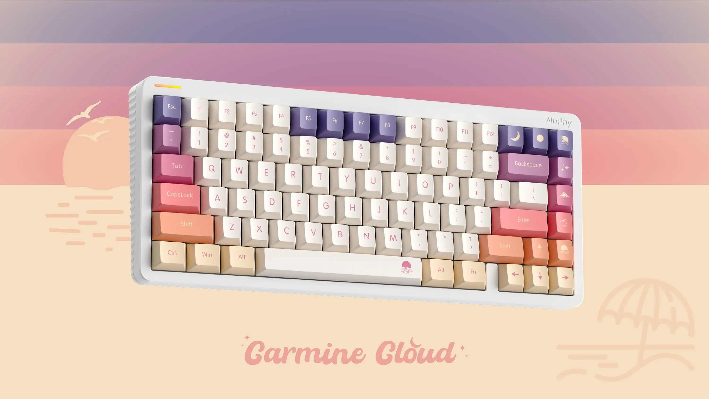 Imagem -05 - Nuphy Branco Nuvem Keycaps Cherry Perfil Dye-sub Pbt Keycaps Halo65 75 96 Field75