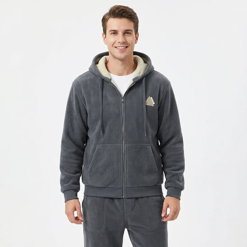 

Новый мужской зимний комплект из двух предметов: толстовка с капюшоном и спортивные штаны на флисовой подкладке, тяжелый комплект для отдыха: толстовка с капюшоном и джоггеры для мужчин