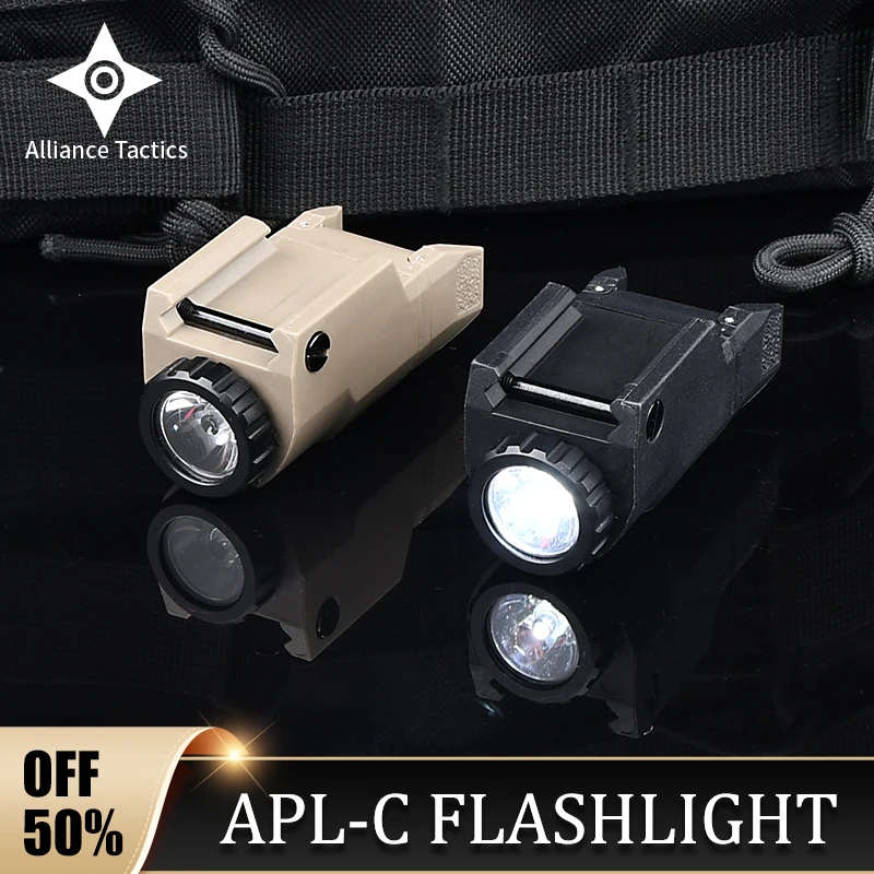 

Tactical APL-C Pistol Flashlight LED Constant Momentary Strobe APL Weapon hunting Scout Light Fit Gloc17 19