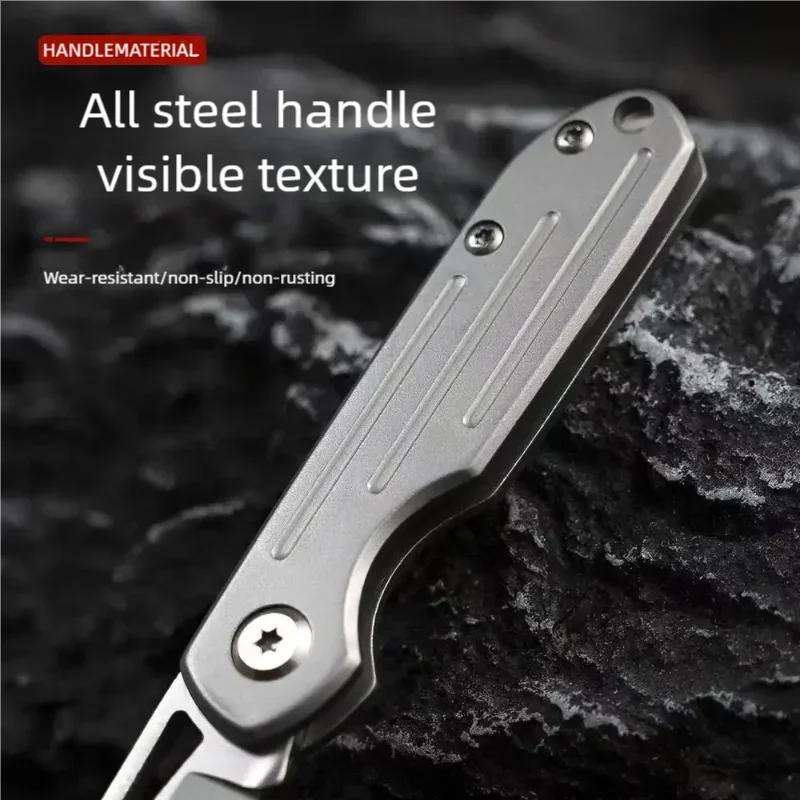 Imagem -04 - Outdoor Keychain Pocket Knife para Homens Camping Tactical Folding Blade Edc Caça e Pesca Ferramentas Manuais de Sobrevivência Aço Inoxidável