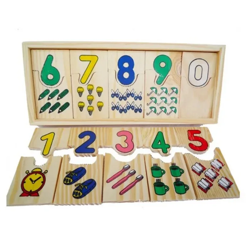 

Montessori Game Kids Math Toys Wooden Childhood Teaching Logarithmic Matching Plate Board Digital Educational Puzzle Toys Gifts