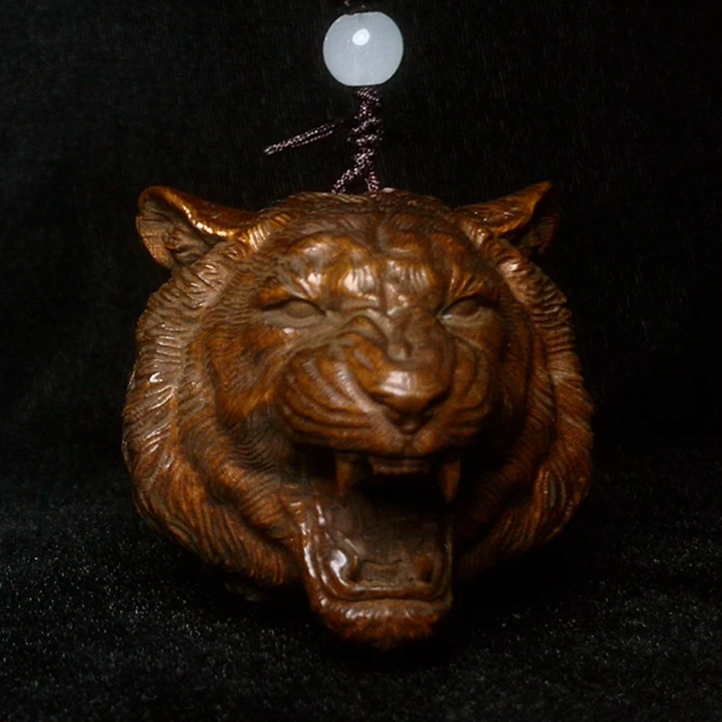 

Old Japanese Boxwood Hand Carved Force Tiger Figure Statue Netsuke collectable Gift Size 2 inch