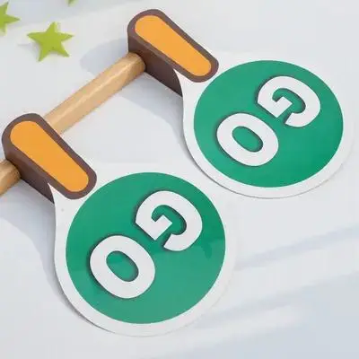 2pcs Handheld Stop Sign Double-Sided Traffic Safety Paddle Waterproof Portable Teaching Tool For Classroom Red Green Light