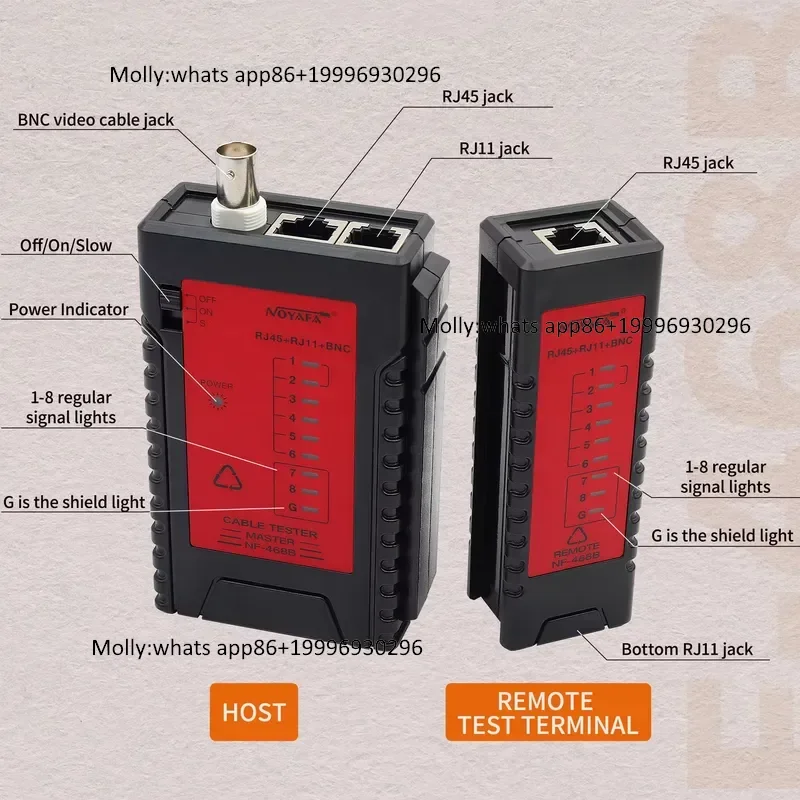 NF-468B Network Test Instrument RJ45 RJ11 BNC CAT5 Cable Tracker Network Lan Cable Wire Tester Wire Tracker