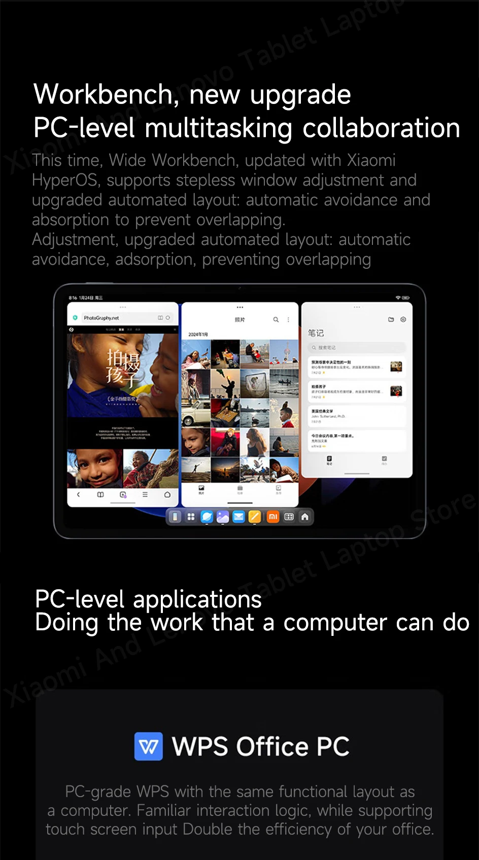 Xiaomi Tablet Xiaomi Pad 6S Pro 12.4 Snapdragon 8 Gen2 12.4" 3K 144Hz Display Hyper OS 10000mAh 120W Super Fast Charge Tablet PC