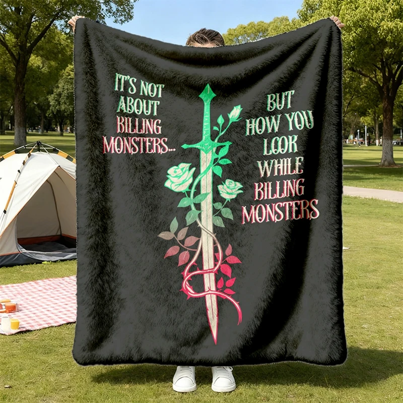 Vintage HWFWM Flannel Blanket, He Who Fights with Monsters, Jason Asano Book, It's Not about KILLING MONSTERS