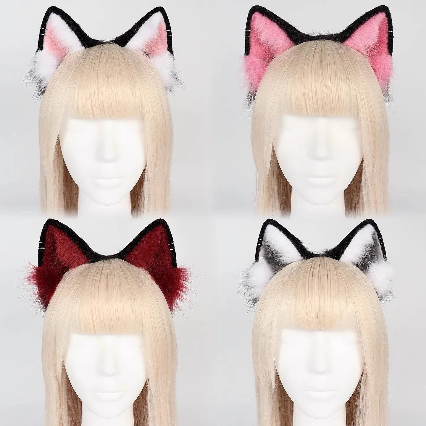 Hot Anime Handmade Simulated Cat Ears Cosplay Fox Ears Headband Lolita Headdress JK Personalized Maid Animal Ears Headband