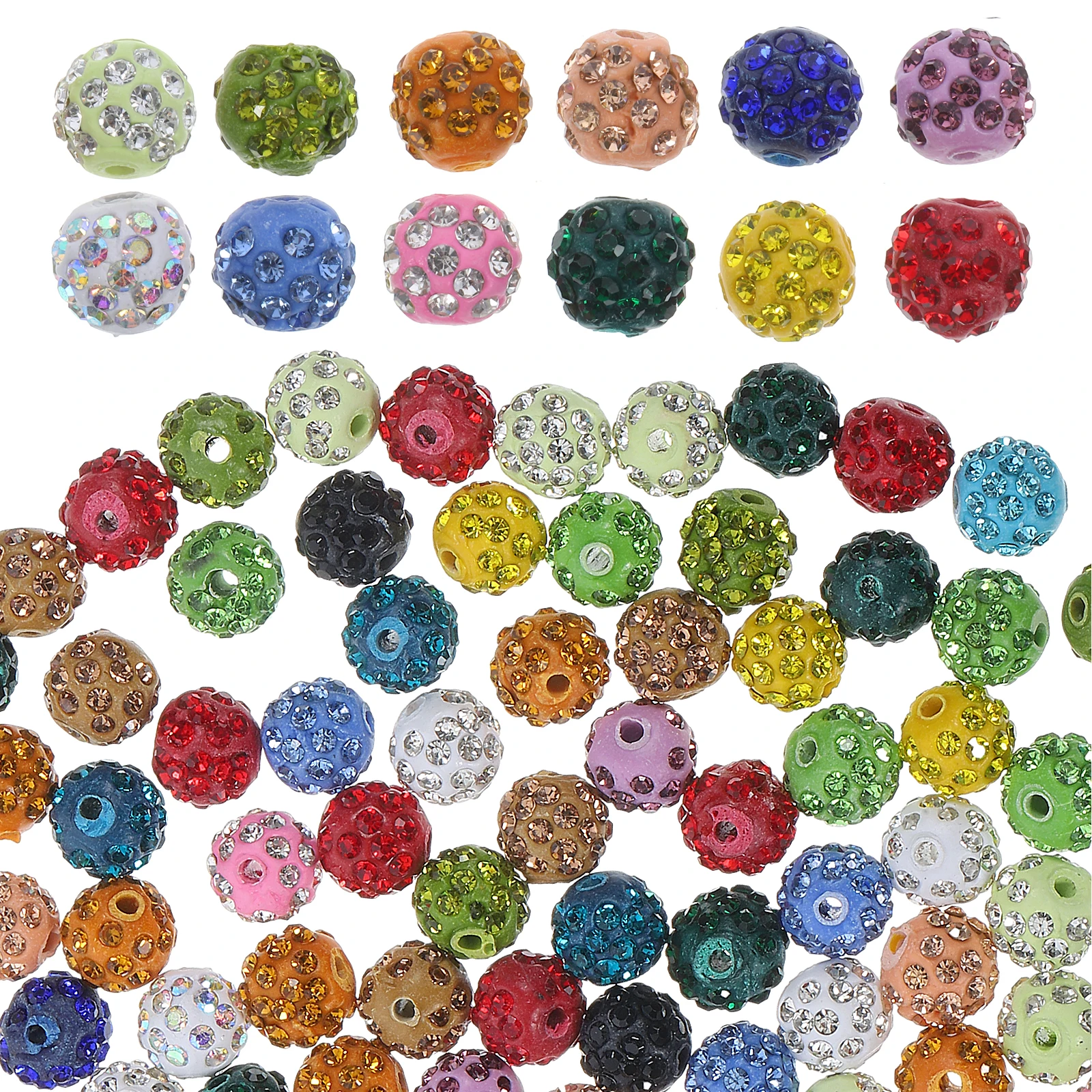 

100Pcs Rhinestone Spacer Beads for DIY Jewelry Making Durable Smooth Surface Loose Beads for Necklace Bracelet Craft Accessories