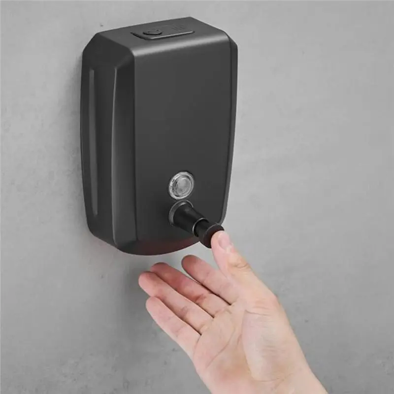 ABJI-For Bathroom Wall Mount 800Ml Matte Black 304 Stainless Steel Soap Dispenser Shampoo Liquid Pump Antique Brass