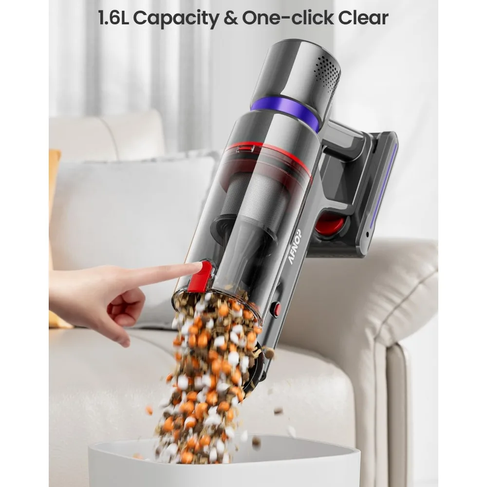 Cordless Vacuum Cleaner，45Kpa 550W 60Mins Vacuum Cleaners ，Stick Vacuum with LED Touch Screen，Anti-tangle Wireless