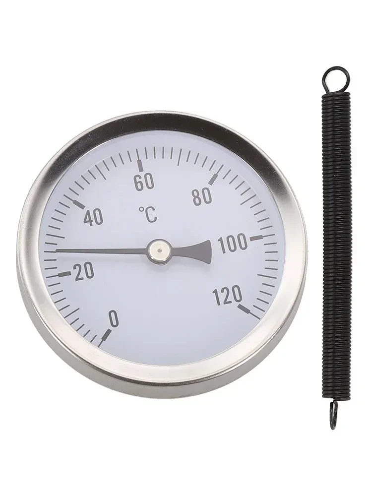 Heating Thermometer Bimetall Thermometer 63mm Size 63mm Diameter Axial Rear Connection Precise Temperature Measurement