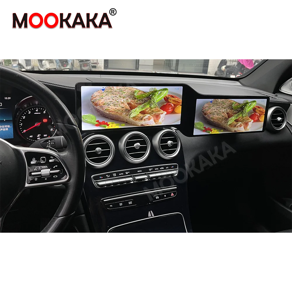

Автомагнитола Carplay HiCar для Mercedes Benz GLC C-класса W205 2015-2022, стереоплеер с двумя экранами, магнитофон, Android Auto, запчасти для авто
