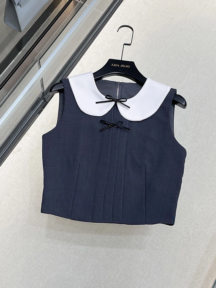 

Высококачественный жилет ort Svel Sweet Sle с галстуком-бабочкой и кукольным воротником из роскошной ткани для молодых профессиональных женщин