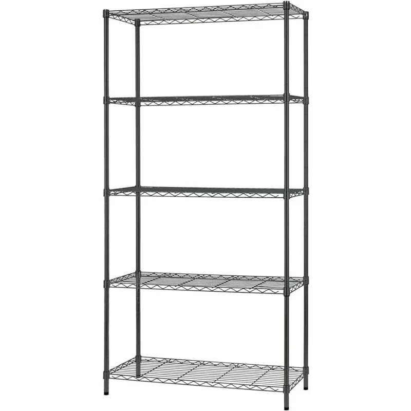 

14" D×36" W×72" H Wire Shelving Unit Commercial Metal Shelf with 5 Tier Adjustable Layer Rack Strong Steel for Restaurant Garage