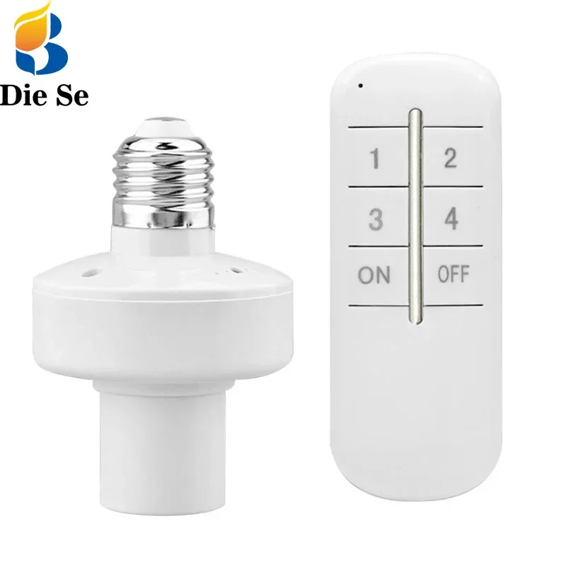 E27 Universal Remote Control Light Switch AC 110V 220V Wireless Lamp Holder 40M Socket Base Work with Ewelink for LED Bulb