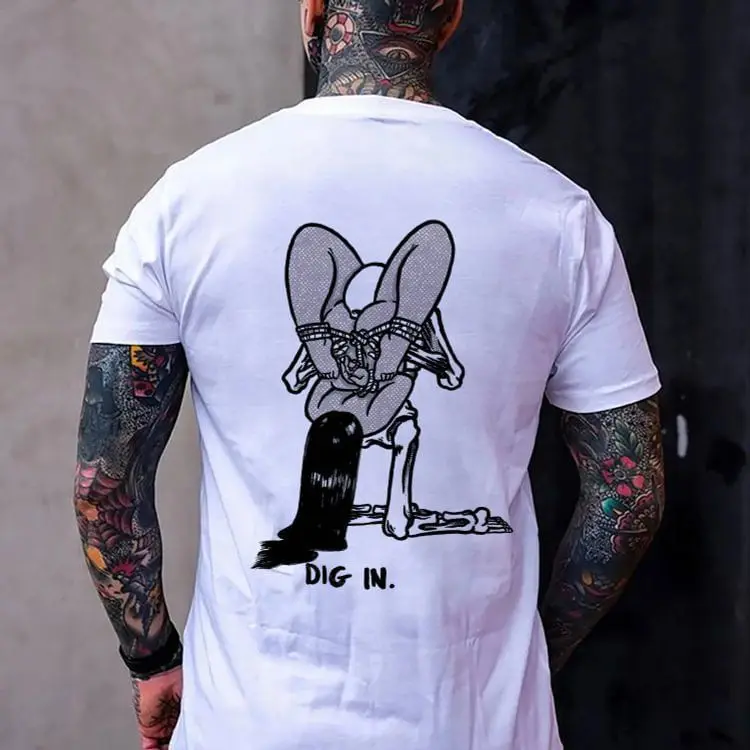 Best-selling fashionable summer prank-patterned printed men's short-sleeved multi-functional T-shirt 2026
