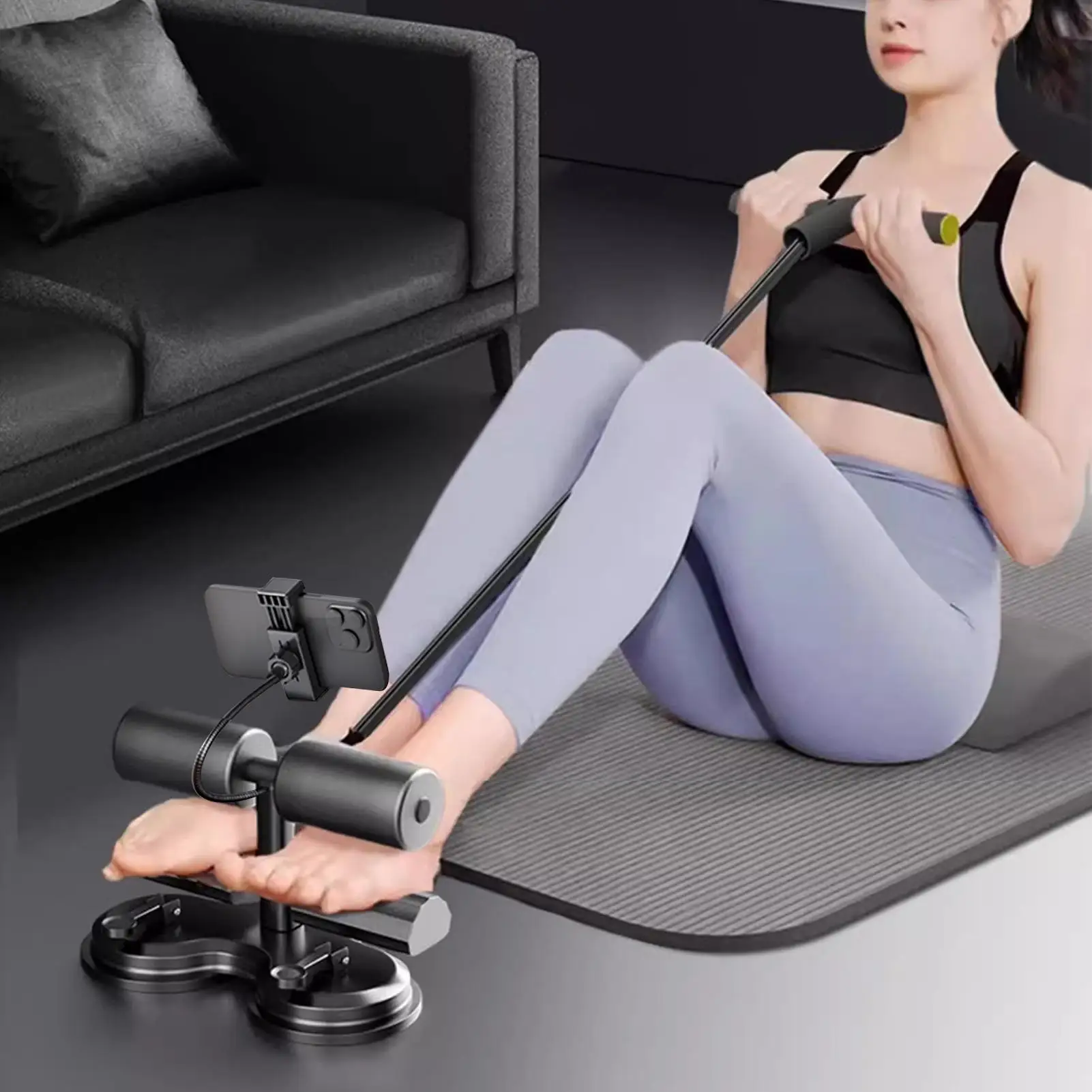 

Sit Up Bars Foot Holder Abs Workout Equipment With Suction Cup Assistant Device Multifunctional Portable Fitness Trainer Abs