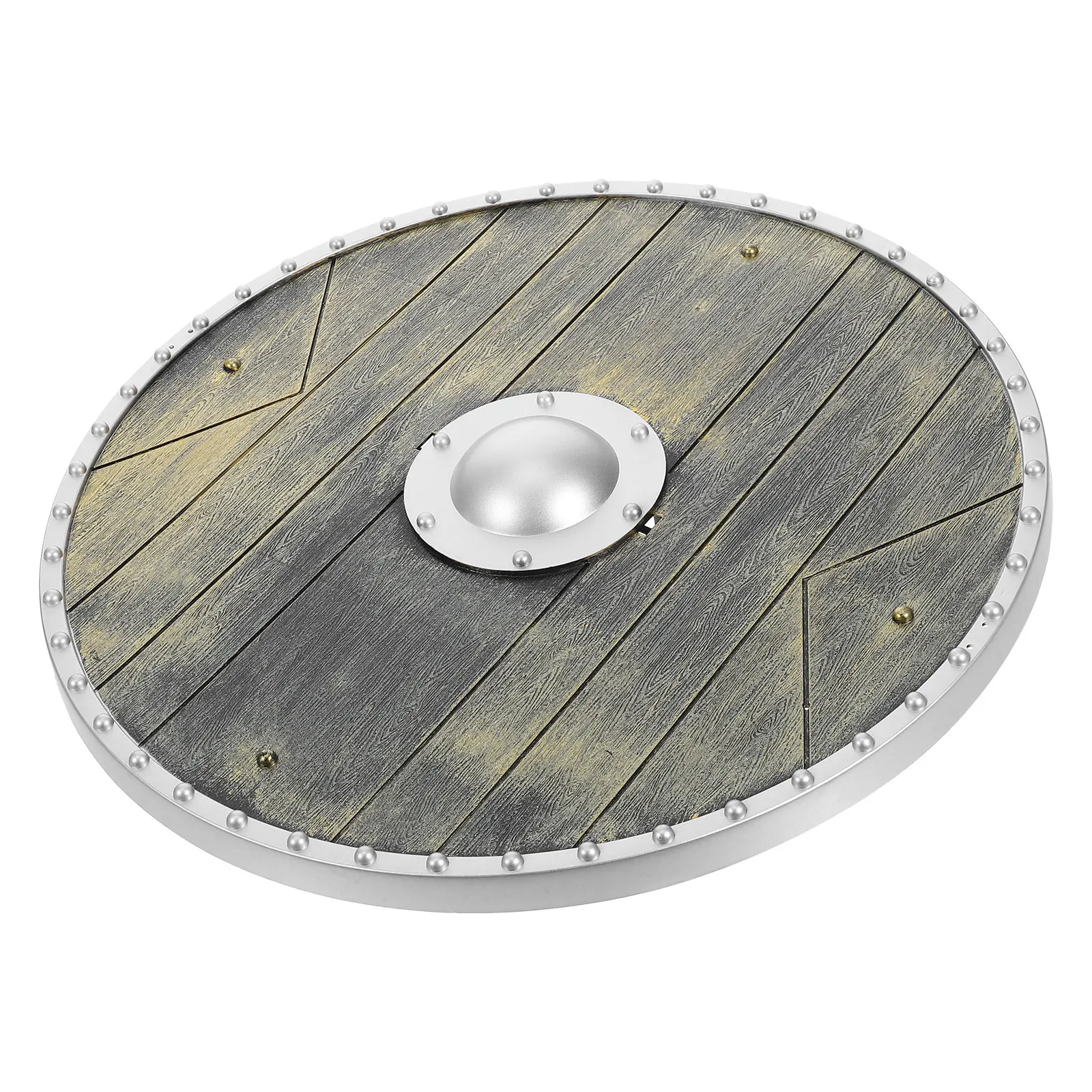 

Medieval Pretend Play Prop Round Shield Plastic Lightweight for Stage Performance Cosplay Viking Roman Soldier Costume Accessory