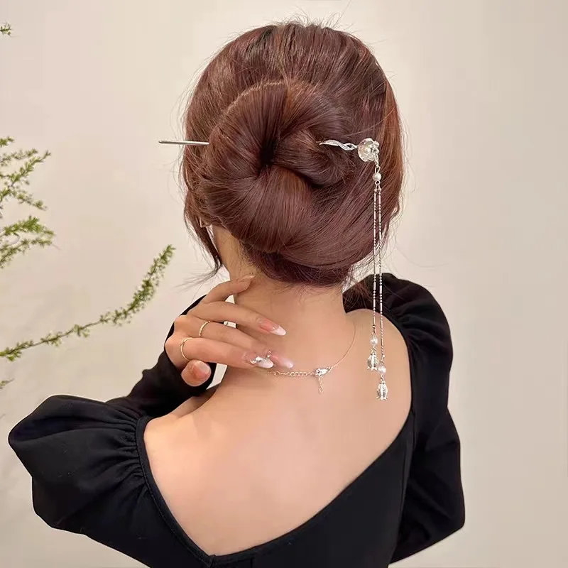 Vintage Hair Chopsticks Braiding Hairpins Hair Stick for Women Metal Glaze Hair Forks DIY Hair Accessories Styling Tools