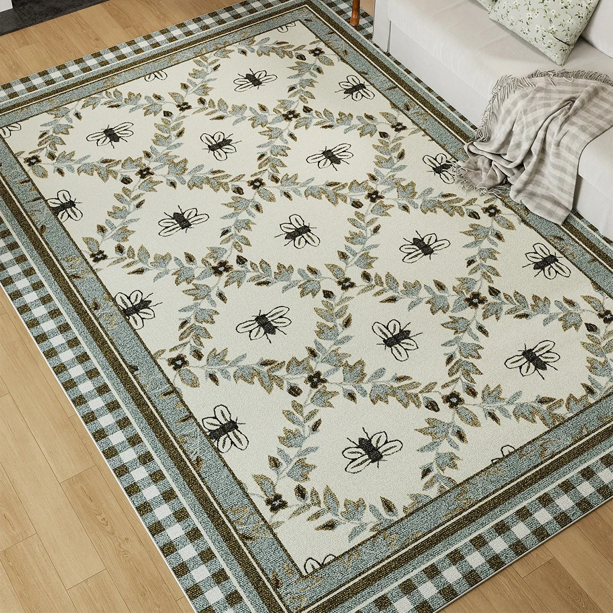 Vintage French Rural Rugs for Living Room Large Area Carpet Soft Bedroom Floor Mat Dining Room Mats Washable Anti-slip Door Rug