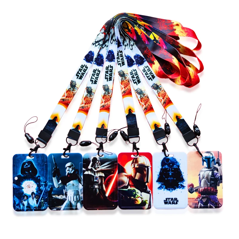 Disney Superheroes ID Slide Cover Card Holder Lanyard Men's Cardholder Hanging Rope Boys Badge holder ID Name Card Holders