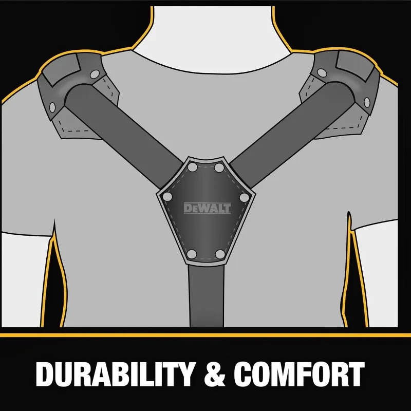 DEWALT DWST540602 Professional Tool Rig With Suspenders 25 Pockets Heavy Duty Construction Power Tool Accessories