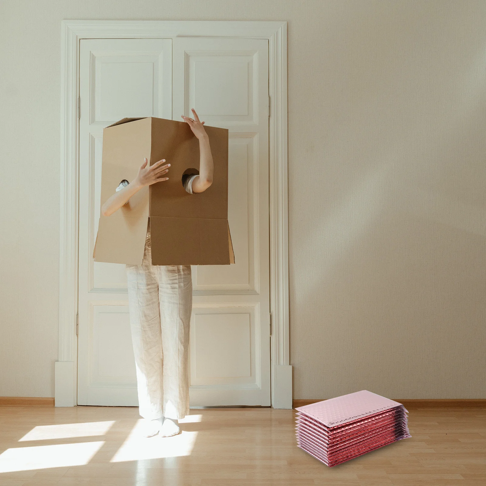 12 قطعة أكياس مغلف مبطنة بريدية لتخزين الشحن الآمن، مغلف فقاعي بريد خفيف الوزن مقاوم للماء