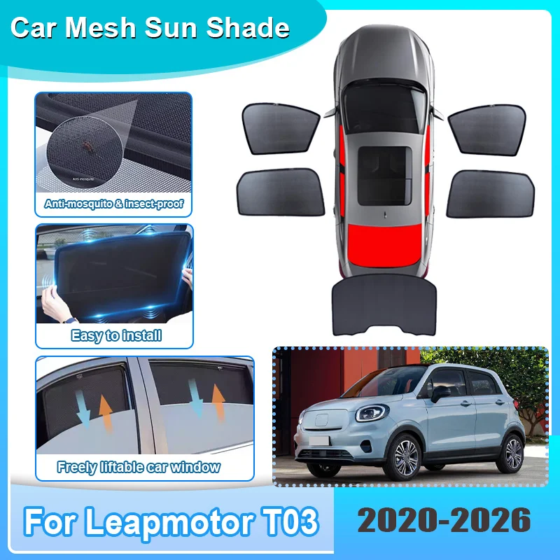

Car Sunshade Window For Leapmotor T03 2020-2026 Anti-UV Heat Insulation Window Windshield Visor Curtain Cover Car Accessories