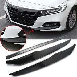 Gloss Black Front Bumper Lip Cover Molding Trims For Honda Accord 2018 2019 2020 2021