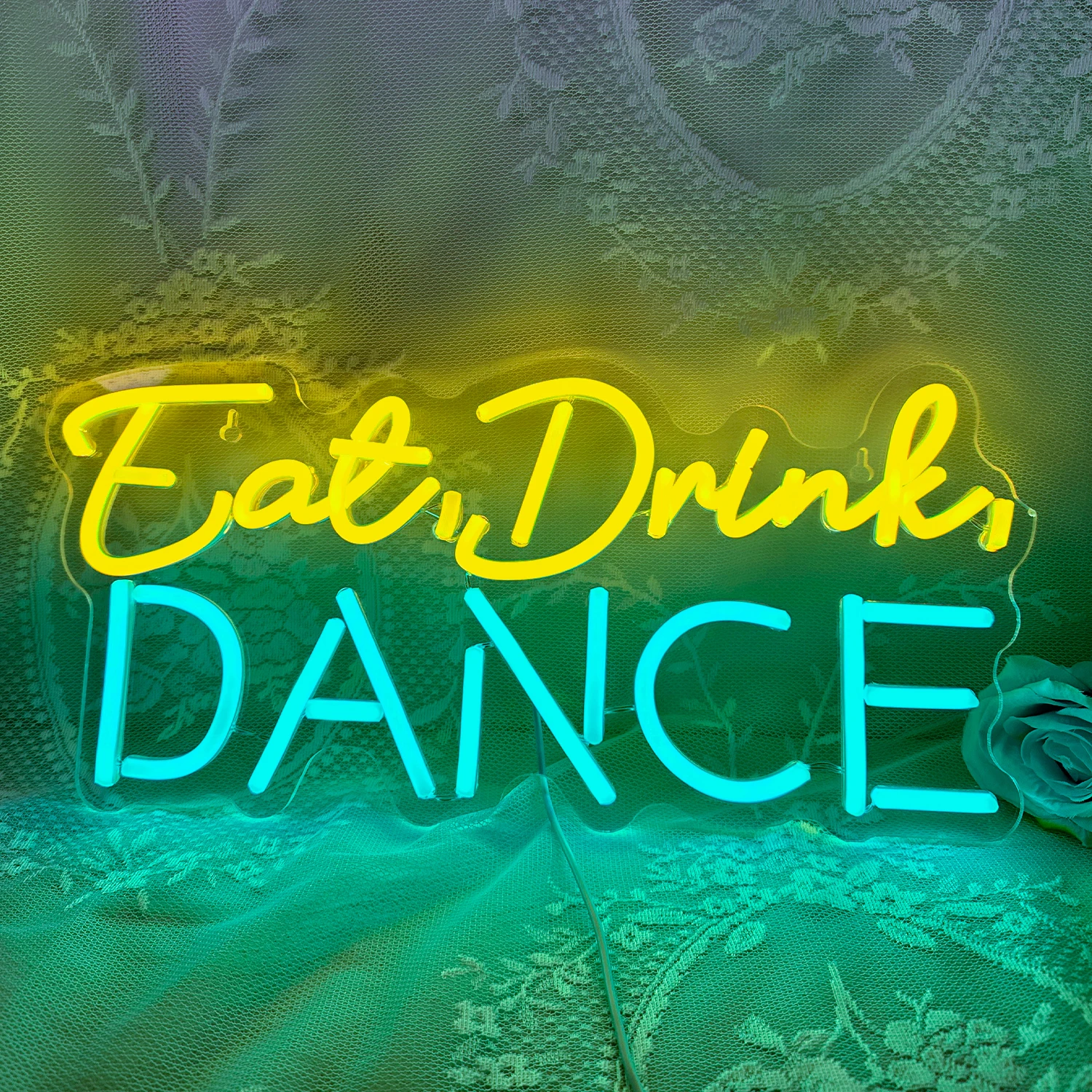 Eat Drink Dance Neon Sign Dance LED Light Word Sign Light up Sign Led  Dance Studio Dancing Party Bar Dance Club Wall Decorate