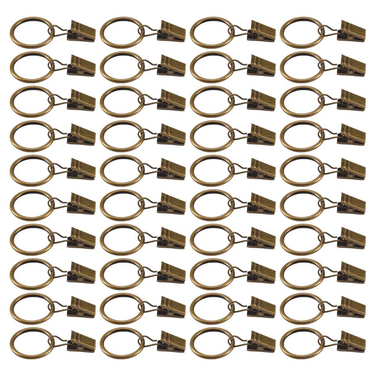 Sale 40 Pack Vintage Curtain Clips, Strong Metal Decorative Rustproof Drapery Curtain Ring with Clip Bronze Color