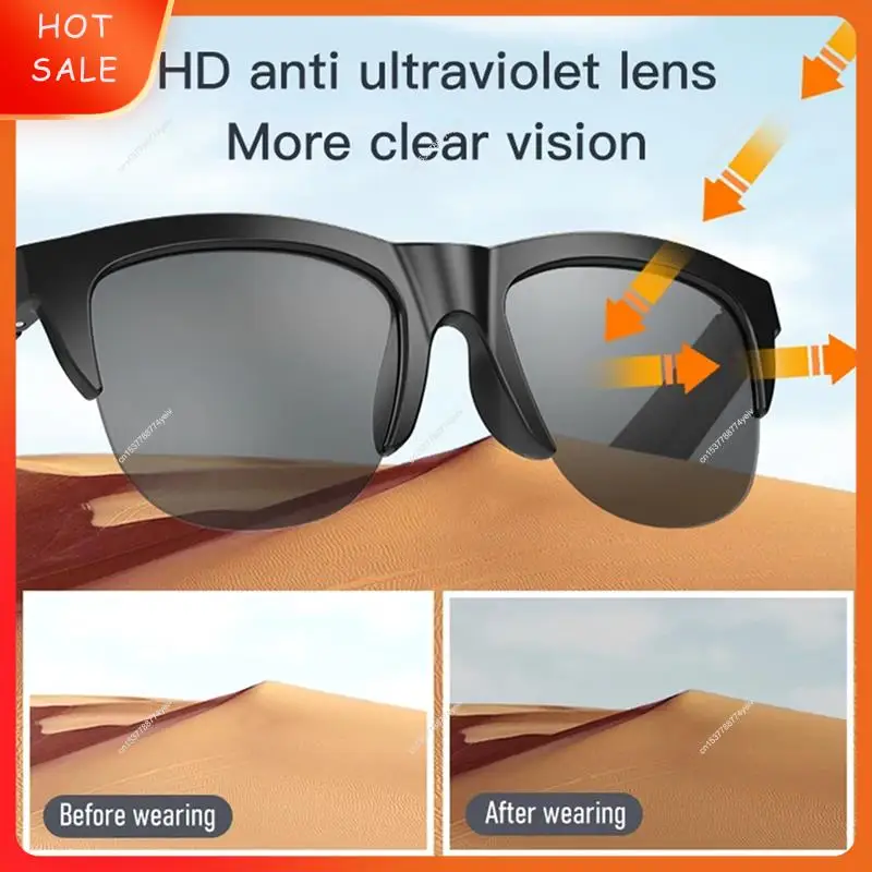 Sunglasses Glasses New Smart Sunglasses Glasses Call Outdoor Sports Headphones HIFI Black Technology Anti-Touch UV A62X