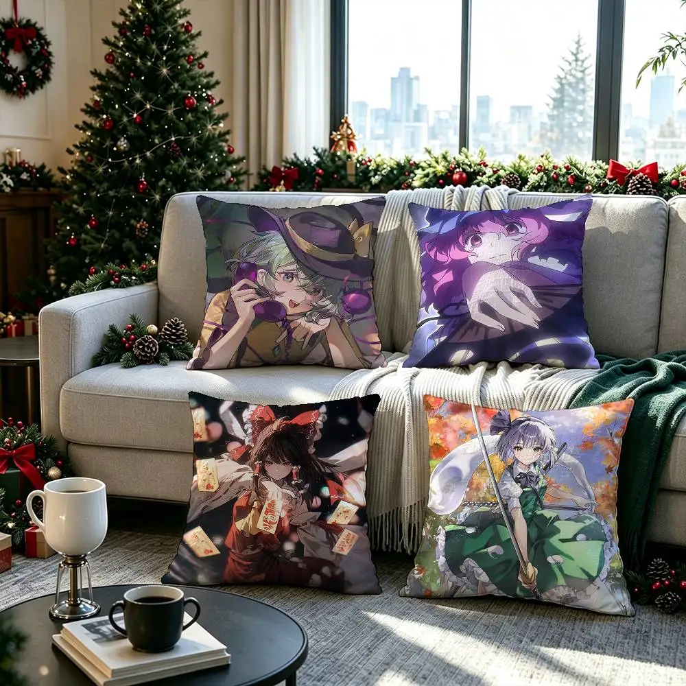 Game Touhou Project  Double-sided printed pillow cover Solid color minimalist pillowcase, fits all bedroom styles