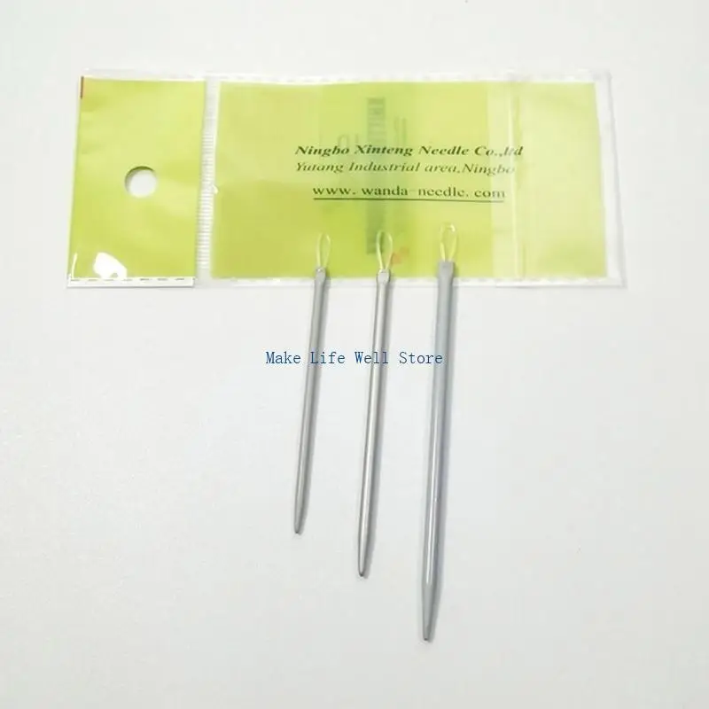  3pcs/set Nylon Wire Knitting Needle Yarn Sewing Needle Apparel Sewing and Fabric Art Craft Big Eye Wool Thick Knitter
